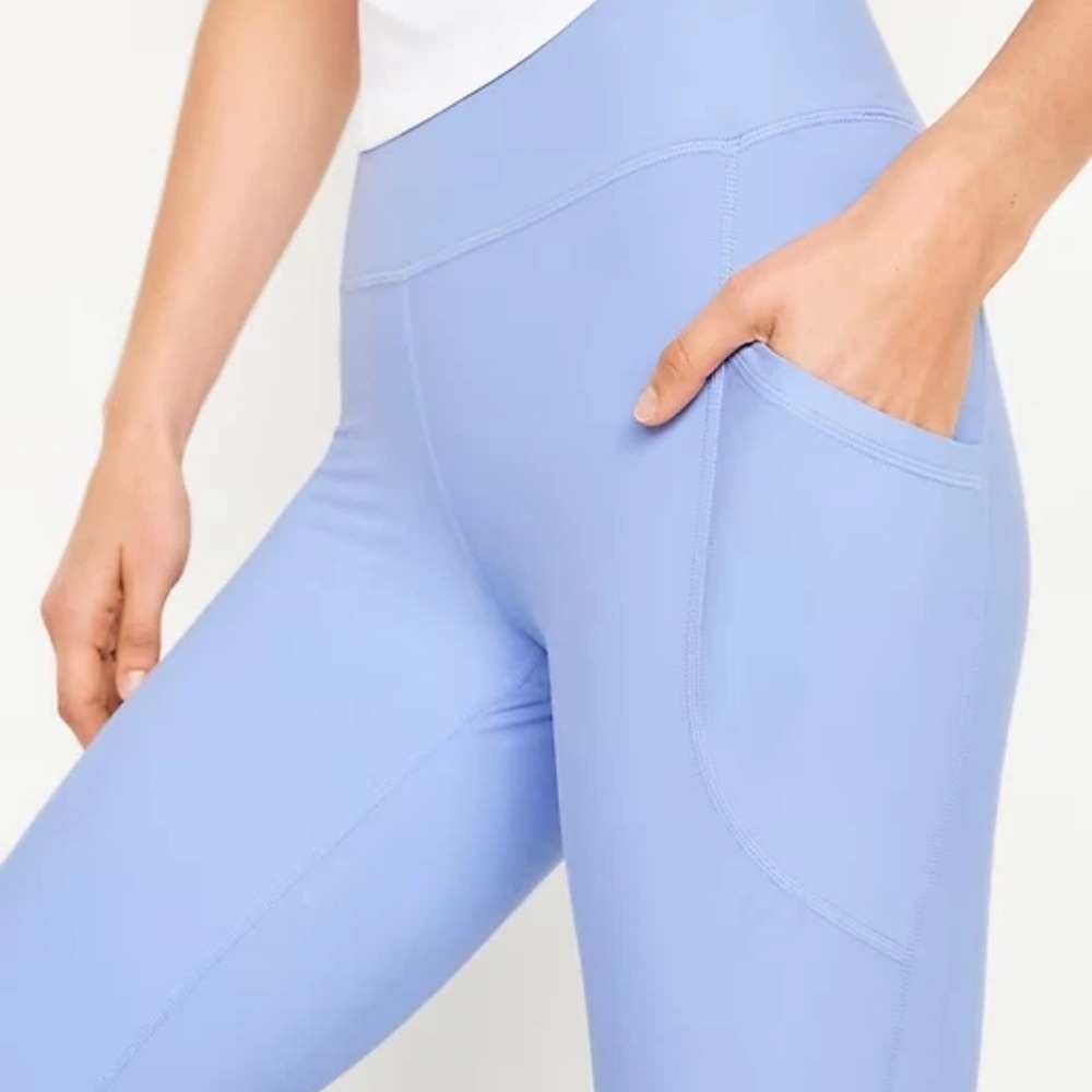 Old Navy Sky Blue Leggings active power, soft high-rise leggings go dry - Picture 3 of 5